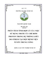 Phân tích tính hợp lý của việc sử dụng thuốc ức chế bơm proton trong dự phòng loét do stress tại một bệnh viện tuyến trung ương 