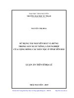 Sử dụng tài nguyên đất và rừng trong sản xuất nông, lâm nghiệp của cộng đồng các dân tộc ở tỉnh Yên Bái (Luận văn thạc sĩ)