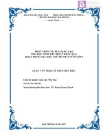 Luận văn thạc sĩ  Phát triển tư duy sáng tạo cho học sinh