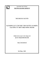 Tóm tắt luận văn Thạc sĩ Quản trị kinh doanh: Tạo động lực làm việc cho NLĐ tại Công ty thủy điện Sông Tranh