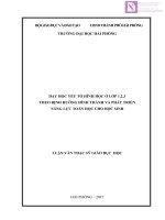 Luận văn thạc sĩ  Dạy học yếu tố hình ở lớp 1,2,3 theo định hướng hình thành và phát triển năng lực