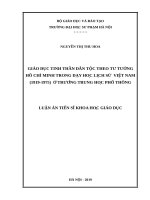 Giáo dục tinh thần dân tộc theo tư tưởng hồ chí minh trong DH LS việt nam (1919 – 1975) ở trường THPT