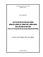 Các tội cản trở an toàn giao thông đường bộ, đường sắt, đường thủy, đường không theo luật hình sự việt nam (trên cơ sở số liệu thực tiễn tại địa bàn thành phố hải phòng) 