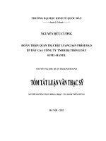 Tóm tắt Luận văn Thạc sĩ Quản trị kinh doanh: Hoàn thiện quản trị chất lượng sản phẩm bao ép dây của Công ty TNHH Hệ thống dây Sumi-Hanel