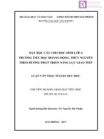 Luận văn thạc sĩ  Dạy học câu cho học sinh lớp 4 theo hướng phát triển năng lực giao tiếp
