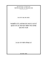 Nghiên cứu, đánh giá nguy cơ lũ quét ở các huyện miền núi tỉnh quảng nam