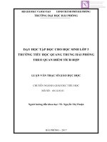 Luận văn thạc sĩ  Dạy học tập đọc cho học sinh lớp 3 theo quan điểm tích hợp