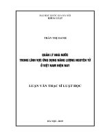 Quản lý nhà nước trong lĩnh vực ứng dụng năng lượng nguyên tử ở việt nam hiện nay 