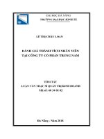 Tóm tắt luận văn Thạc sĩ Quản trị kinh doanh: Đánh giá thành tích nhân viên tại Công ty Cổ phần Trung Nam
