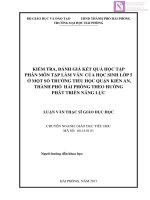 Luận văn thạc sĩ  Kiểm tra, đánh giá kết quả học tập theo hướng phát triển năng lực