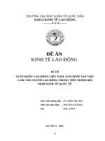 Đề án kinh tế lao động: Xuất khẩu lao động Việt Nam, giải pháp tạo việc làm cho người lao động trong tiến trình hội nhập kinh tế Quốc tế
