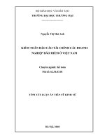 Tóm tắt Luận án Tiến sĩ Kinh tế: Kiểm toán báo cáo tài chính các doanh nghiệp bảo hiểm ở Việt Nam