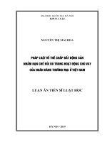 Pháp luật về thế chấp bất động sản nhằm hạn chế rủi ro trong hoạt động cho vay của ngân hàng thương mại ở việt nam 