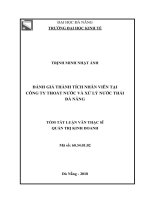 Tóm tắt luận văn Thạc sĩ Quản trị kinh doanh: Đánh giá thành tích nhân viên tại Công ty Thoát nước và Xử lý nước thải Đà Nẵng