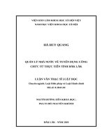 Luận văn thạc sĩ quản lý nhà nước về tuyển dụng công chức từ thực tiễn tỉnh đắk lắk 