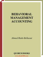 Behavioral management accounting 