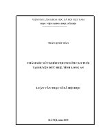 Chăm sóc sức khỏe cho người cao tuổi tại huyện đức huệ, tỉnh long an 