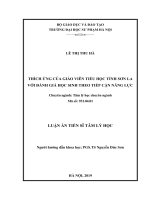 Thích ứng của giáo viên tiểu học tỉnh sơn la với đánh giá học sinh theo tiếp tiếp cận năng lực