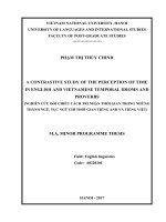 Nghiên cứu đối chiếu cách tri nhận thời gian trong những thành ngữ, tục ngữ chỉ thời gian tiếng anh và tiếng việt 