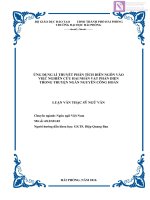 Luận văn thạc sĩ  Ứng dụng lí thuyết phân tích diễn ngôn vào việc nghiên cứu hai nhân vật phản diện trong truyện ngắn Nguyễn Công Hoan