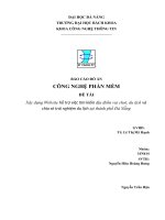 Đồ án Công nghệ phần mềm  Đề tài về Du lịch 9.5 điểm