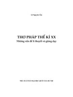 Thơ pháp thế kỷ XX = những vấn đề lí thuyết và giảng dạy 
