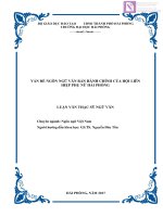 Luận văn Thạc sĩ  Vấn đề ngôn ngữ Văn bản Hành chính của hội liên hiệp phụ nữ Hải Phòng