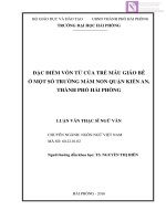 Luận văn thạc sĩ  Đặc điểm vốn từ của trẻ mẫu giáo bé