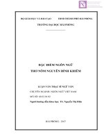 Luận văn thạc sĩ  Đặc điểm ngôn ngữ thơ Nôm Nguyễn Bỉnh Khiêm