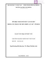 Luận văn thạc sĩ  Tín hiệu thẩm mĩ nhân vật dế mèn