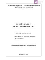 Luận văn thạc sĩ  Từ, ngữ chỉ mùi, vị trong ca dao người Việt