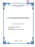 Luận văn thạc sĩ  Từ ngữ chỉ con người và chiến tranh trong tiểu thuyết nỗi buồn chiến tranh của Bảo Linh