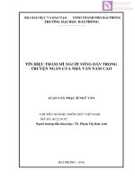 Luận văn thạc sĩ Tín hiệu thẩm mĩ người nông dân trong truyện ngắn của nhà văn Nam Cao
