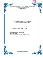 Luận văn thạc sĩ  Đặc điểm ngôn ngữ của tiêu đề báo chí điện tử tiếng Việt