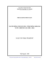 Người mông ở huyện pẹc, tỉnh xiêng khoảng nước CHDCND lào (1986 2016) 