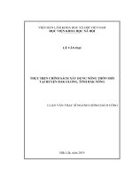 THỰC HIỆN CHÍNH SÁCH xây DỰNG NÔNG THÔN mới tại HUYỆN đắk GLONG, TỈNH đắk NÔNG 