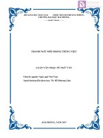 Luận văn thạc sĩ  Thành ngữ mới trong tiếng Việt