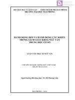 Luận văn thạc sĩ  Hành động hỏi và hành động cầu khiến trong sách giáo khoa