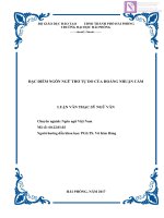 Luận văn thạc sĩ  Đặc điểm ngôn ngữ thơ tự do của Hoàng Nhuận Cầm