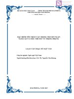 Luận văn thạc sĩ  Đặc điểm tên nhân vật trọng truyện ngắn Nam Cao và tiểu thuyết Vũ Trọng Phụng