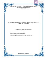 Luận văn thạc sĩ  Từ ngữ biểu thị phạm trù chim trong thơ Tố Hữu và Chế Lan Viên