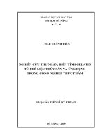Nghiên cứu thu nhận, biến tính gelatin từ phế liệu thủy sản và ứng dụng trong công nghiệp thực phẩm