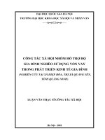 CÔNG TÁC XÃ HỘI NHÓM HỖ TRỢ HỘ GIA ĐÌNH NGHÈO SỬ DỤNG VỐN VAY TRONG PHÁT TRIỂN KINH TẾ GIA ĐÌNH