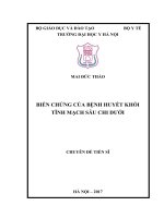 BIẾN CHỨNG của BỆNH HUYẾT KHỐI TĨNH MẠCH sâu CHI dưới 
