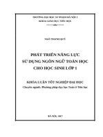 Phát triển năng lực sử dụng ngôn ngữ toán học cho học sinh lớp 1 (2017) 