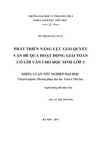 Phát triển năng lực giải quyết vấn đề qua hoạt động giải toán có lời văn cho học sinh lớp 3 (2017) 