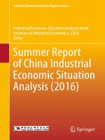 Summer report of china industrial economic situation analysis (2016) 