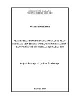 Quản lý hoạt động bồi dưỡng năng lực sư phạm cho giảng viên trường cao đẳng an ninh nhân dân i đáp ứng yêu cầu đổi mới giáo dục và đào tạo 