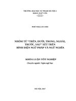 Nhóm từ “ trên, dưới, trong, ngoài, trước, sau” xét trên bình diện ngữ pháp và ngữ nghĩa (2017) 