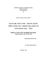 Quan hệ việt nam   trung quốc trên lĩnh vực chính trị, kinh tế giai đoạn 2011   2016 (2017) 